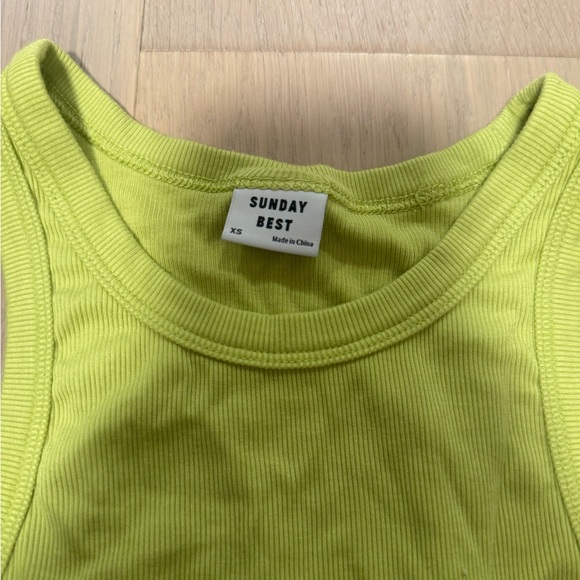 Sunday Best Lime Ribbed Tank - Picture 2 of 2
